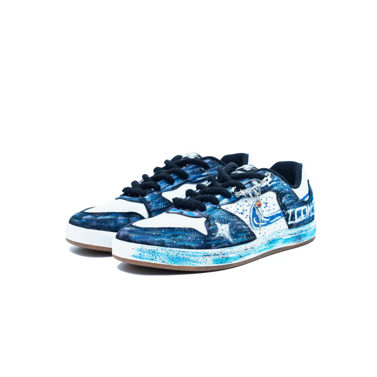 Nike Мужские износостойкие низкие скейтбордные кроссовки SB Alleyoop Nebula Wander, сине-черный — фото 4