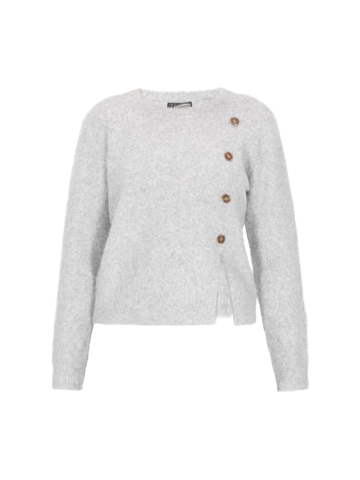 

DreiMaster Женский свитер серого меланжевого цвета