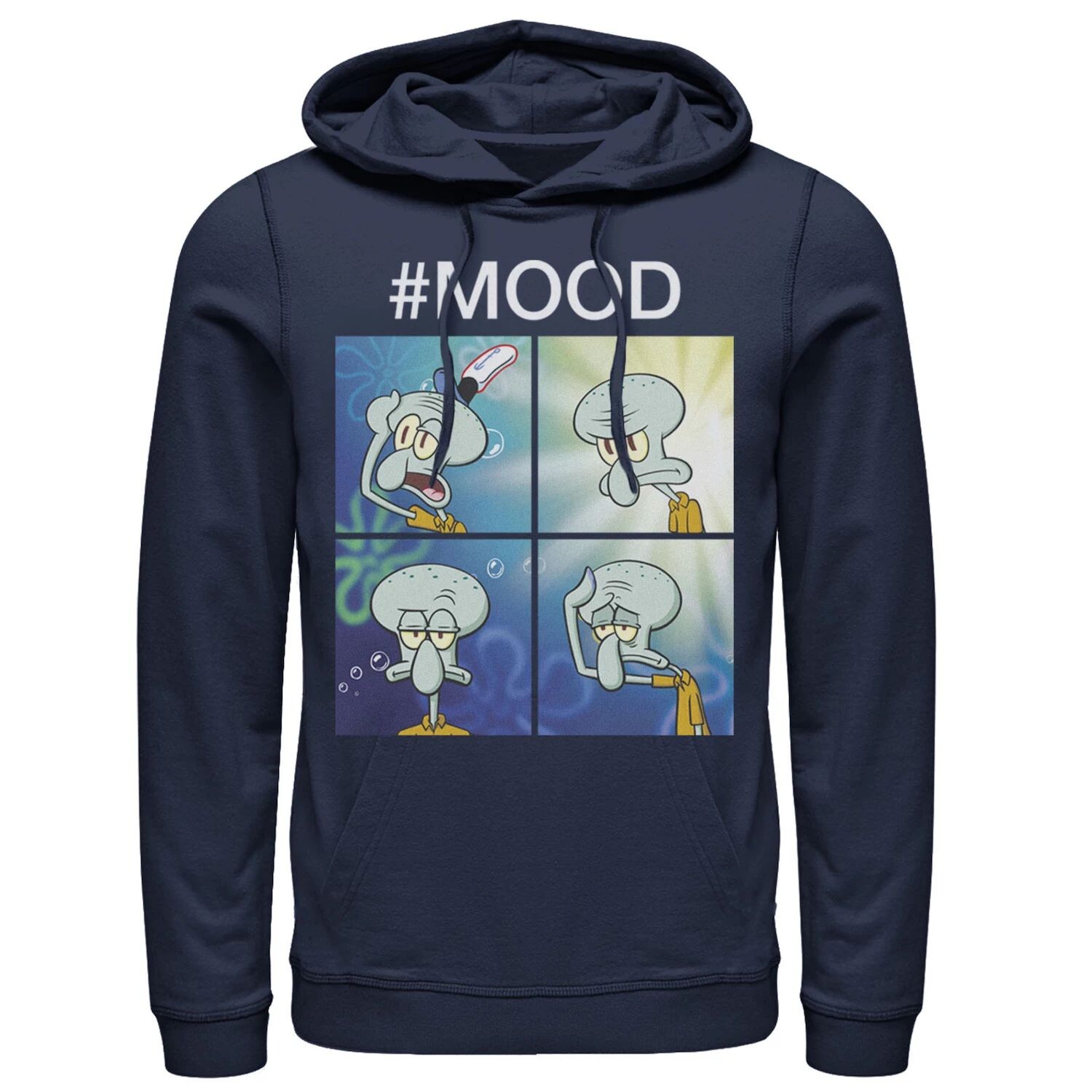 

Мужская толстовка с капюшоном Губка Боб Квадратные Штаны Squidward Mood Nickelodeon, синий