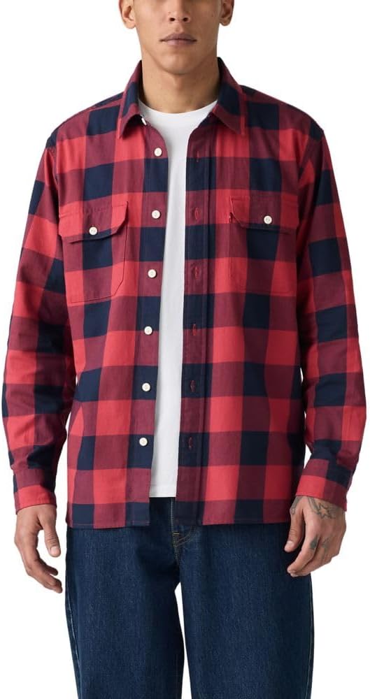 

Мужская классическая рубашка Levi's с длинным рукавом, (New) Albany Plaid Jalapeno Twill