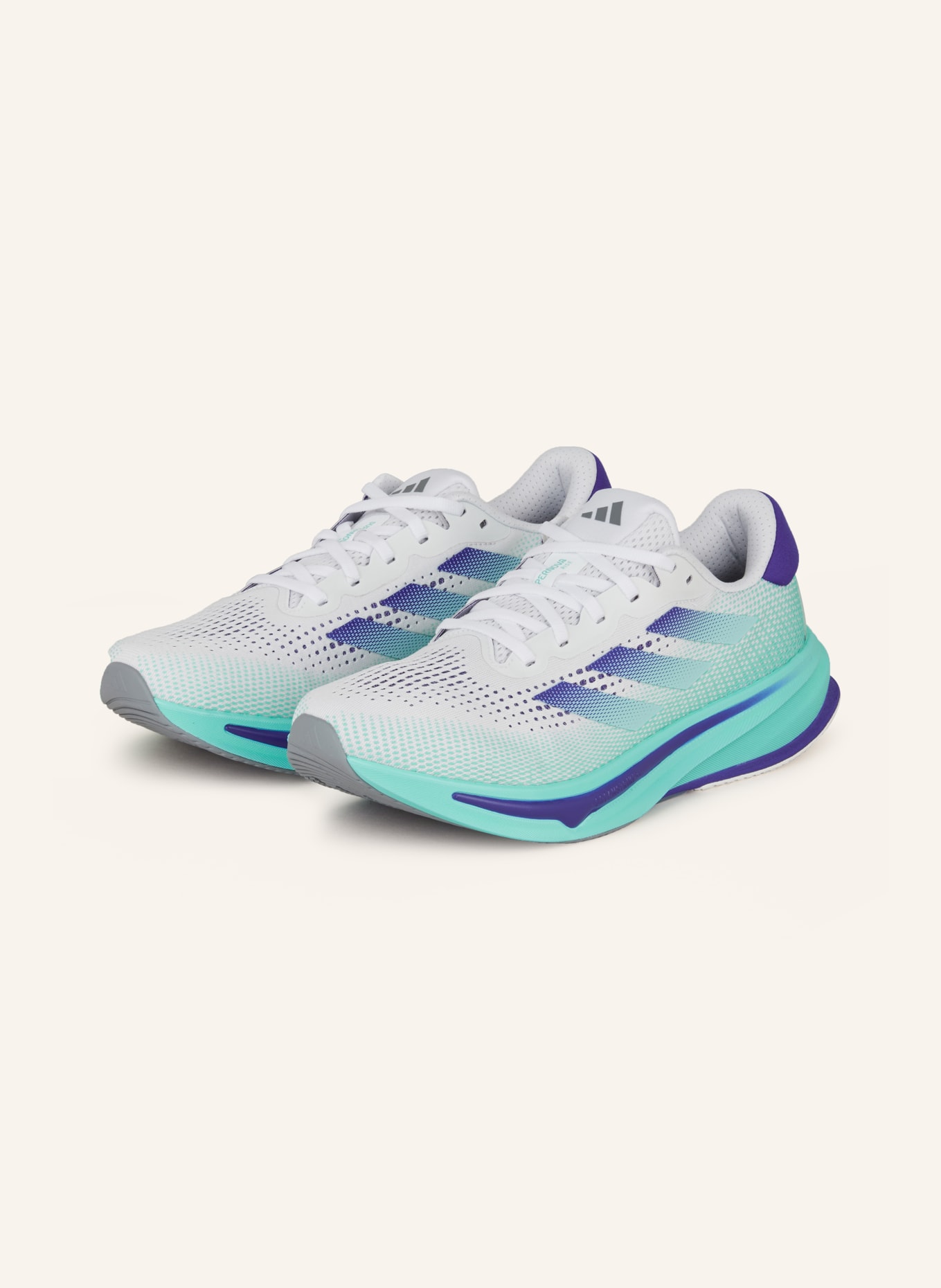 

Кроссовки supernova rise adidas, белый/бирюзовый/синий