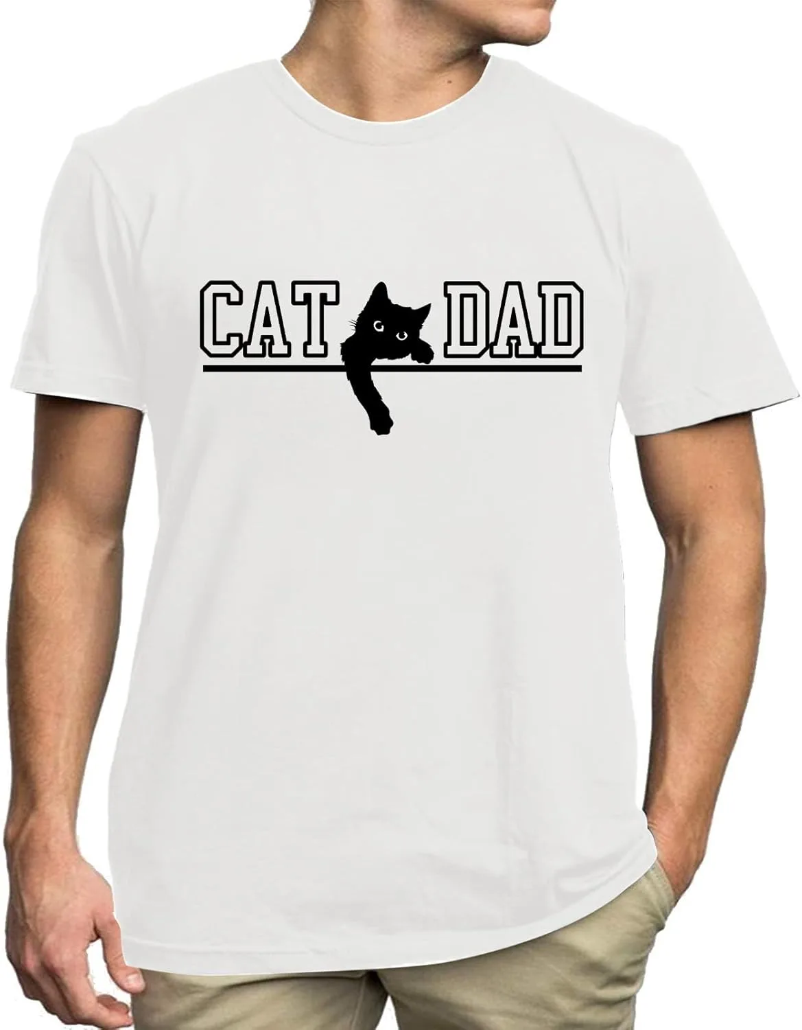 

Футболка для мужчин с принтом кота Tewmeu