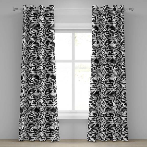 

Занавеска с люверсами Abakuhaus Zebra 2 шт, 280x245x0,5 см цвет weiß schwarz