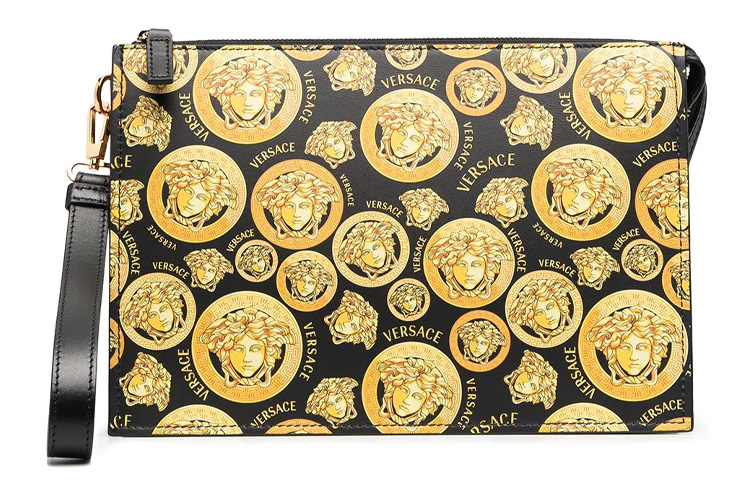 

Кожаный портфель для ежедневных поездок клатч унисекс цветной блок VERSACE