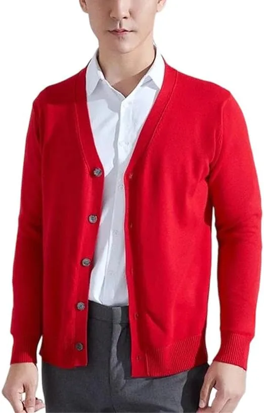 

Мужской кардиган с длинным рукавом и V-образным вырезом