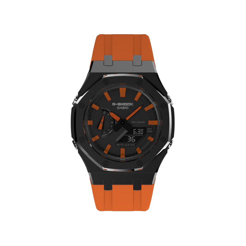 

CASIO Часы Retrofit Series Electronic Movement Watch Unisex Black Dial, Chic Black Orange