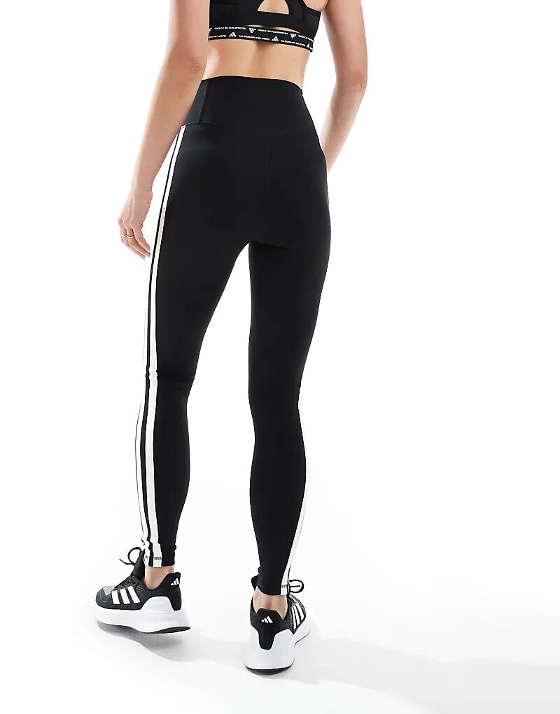 Леггинсы adidas Training Essentials с тремя полосками черного цвета, укороченные adidas performance — фото 3