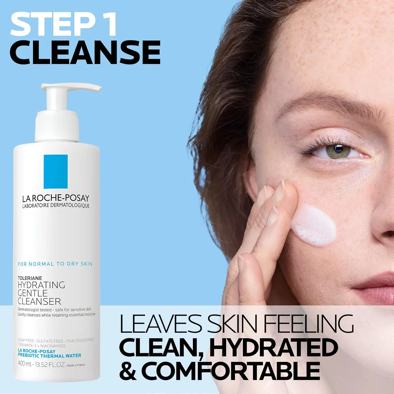 Крем для лица La Roche-Posay — Toleriane Hydrating Gentle Face Cleanser, увлажняющее очищающее средство для лица с, 220 мл — фото 2