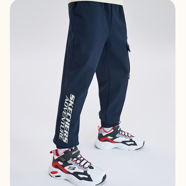 Детские вязаные спортивные штаны Skechers, темно-синий — фото 4