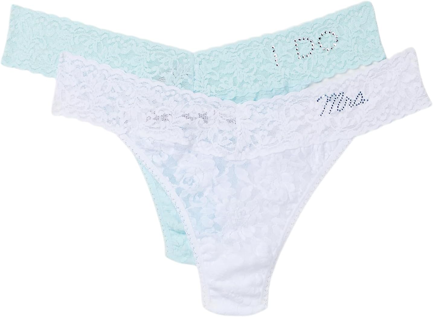 

Женские трусики-стринги I Do и Mrs с оригинальной посадкой, комплект из 2 шт. Hanky Panky, Celeste/White