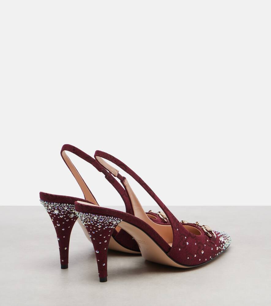 Туфли-лодочки Horsebit GG Canvas 85 на шпильке Gucci, Ro-A-R-A/CRY/C.Ab/R — фото 2
