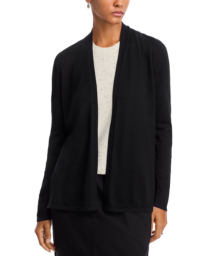 

Шерстяной кардиган с открытым передом Eileen Fisher, черный