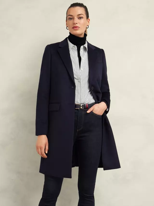 

Пальто Hobbs Petite Cavendish Wool, темно-синий