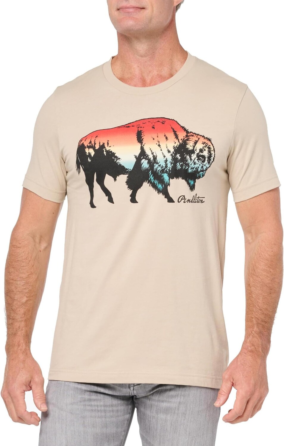

Футболка Pendleton Ombre Bison Graphic Tee, цвет Tan/Multi