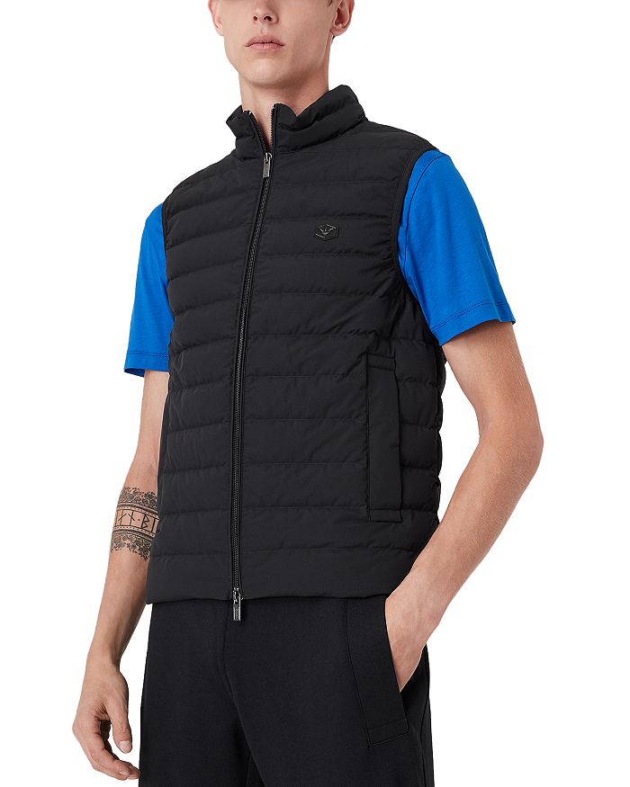 

Утеплённый стёганый жилет Essential Emporio Armani, синий