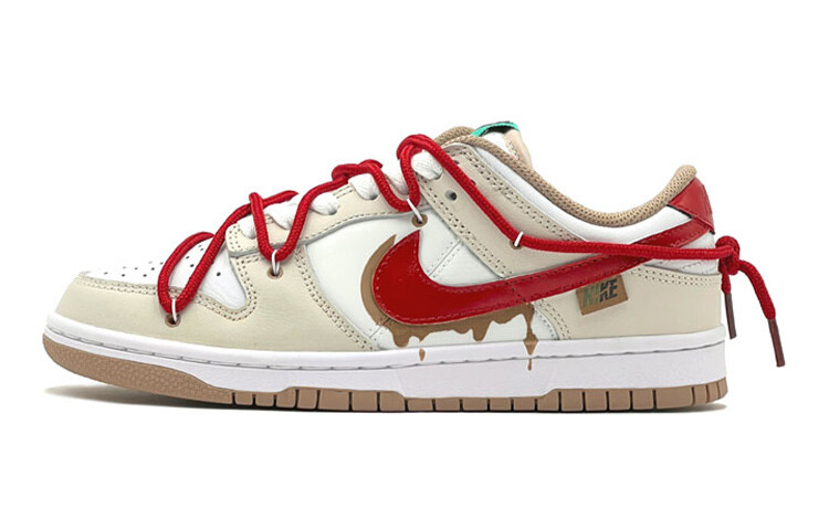 

Кроссовки Nike Dunk Skateboard Shoes Women's Low-Top Brown White/Red