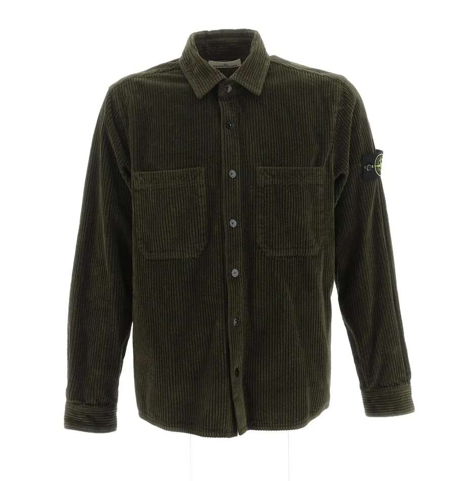 

Рубашка мужская оливково-зеленая Stone Island, оливково-зеленый