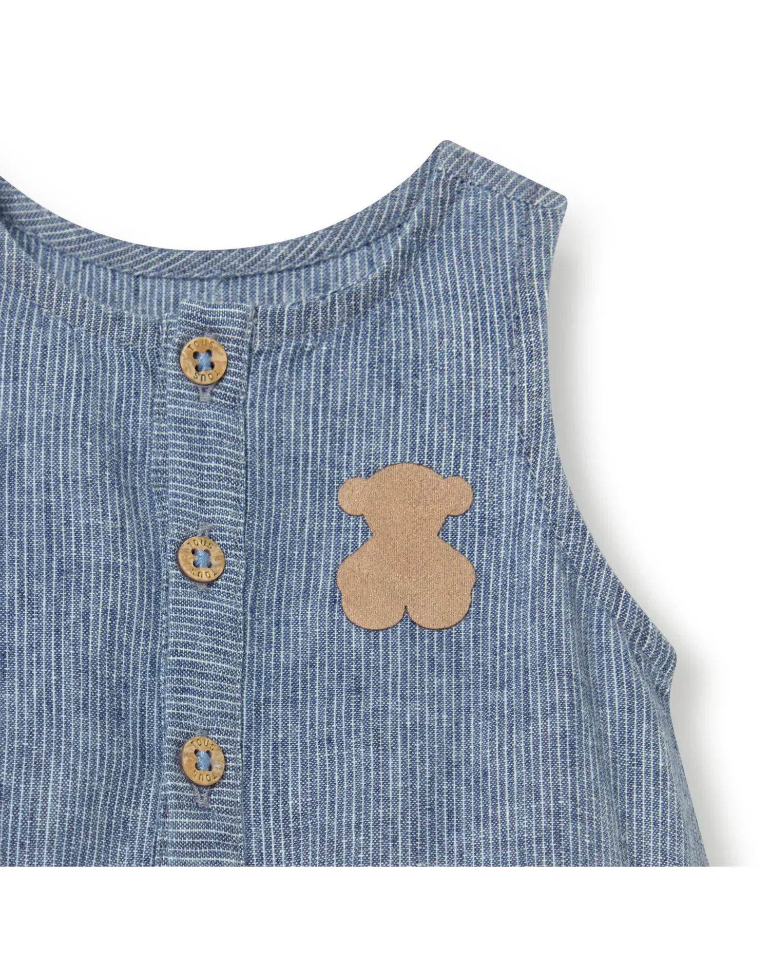 Ползунки для малыша в полоску с медвежонком на груди Tous, Azul Denim — фото 2