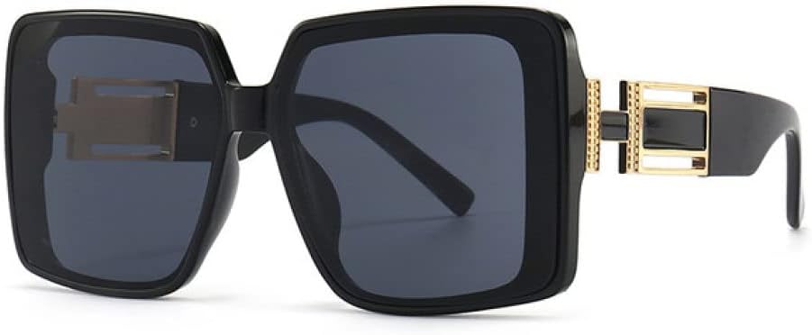 

MUTYNE Роскошные солнцезащитные очки для женщин и мужчин, модные винтажные, в большой квадратной оправе, для путешествий и вождения, с защитой от УФ-излучения UV400, Black Black