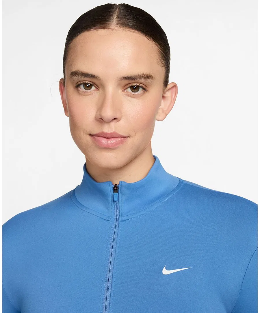 Женская приталенная куртка на молнии Nike, синий/белый — фото 2