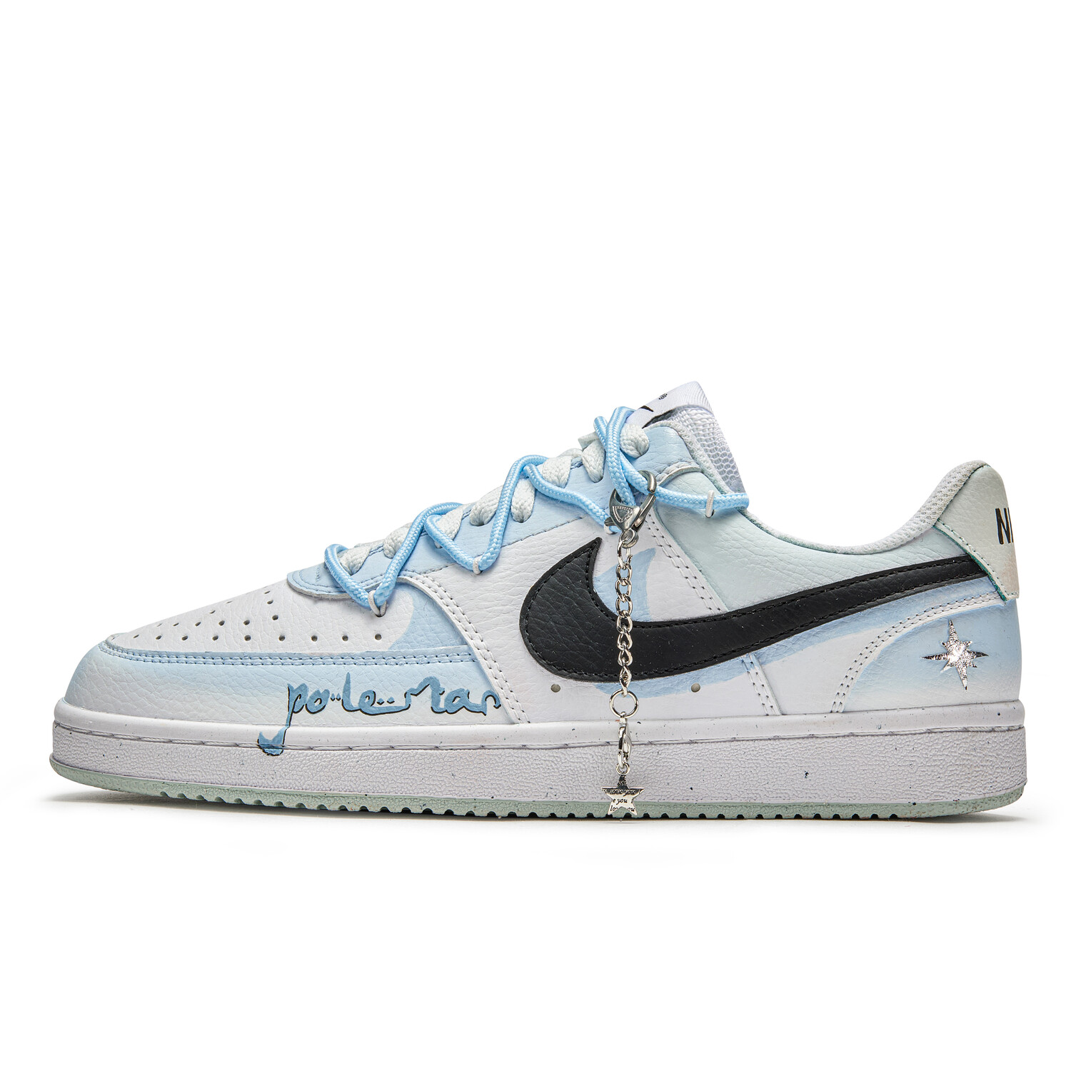 

Кроссовки Nike Court Vision 1 Skateboard Shoes Men Low-Top Blue White, синий