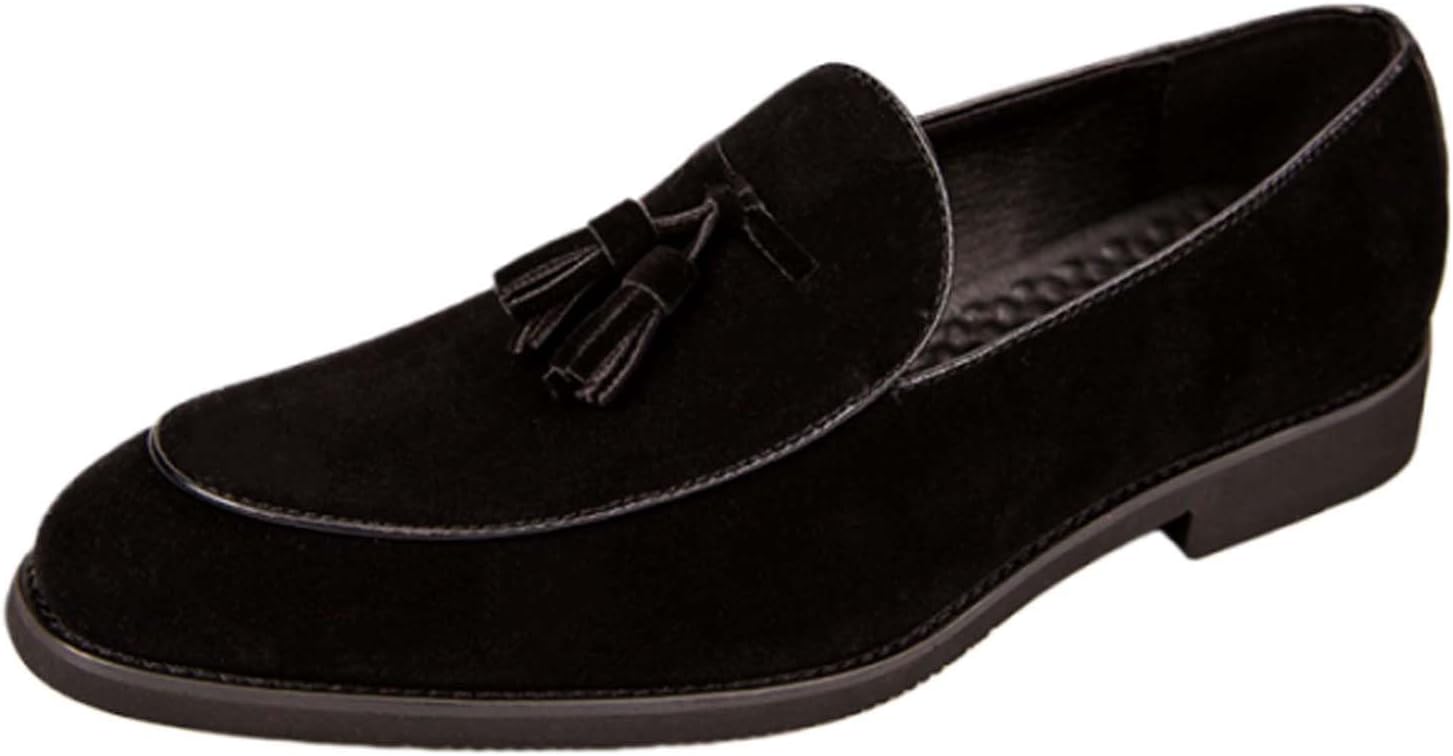 

Мужские замшевые лоферы Urban Gentleman стиль бизнес-кэжуал формальная обувь против скольжения для прогулок, офиса, униформы, банкетов, свадеб, костюмов и платьев, кожаная обувь Generic, черный