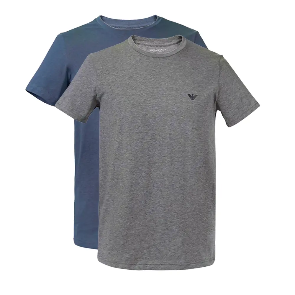 

EMPORIO ARMANI Футболка мужская 2 шт blue+gray, Синий, EMPORIO ARMANI Футболка мужская 2 шт blue+gray