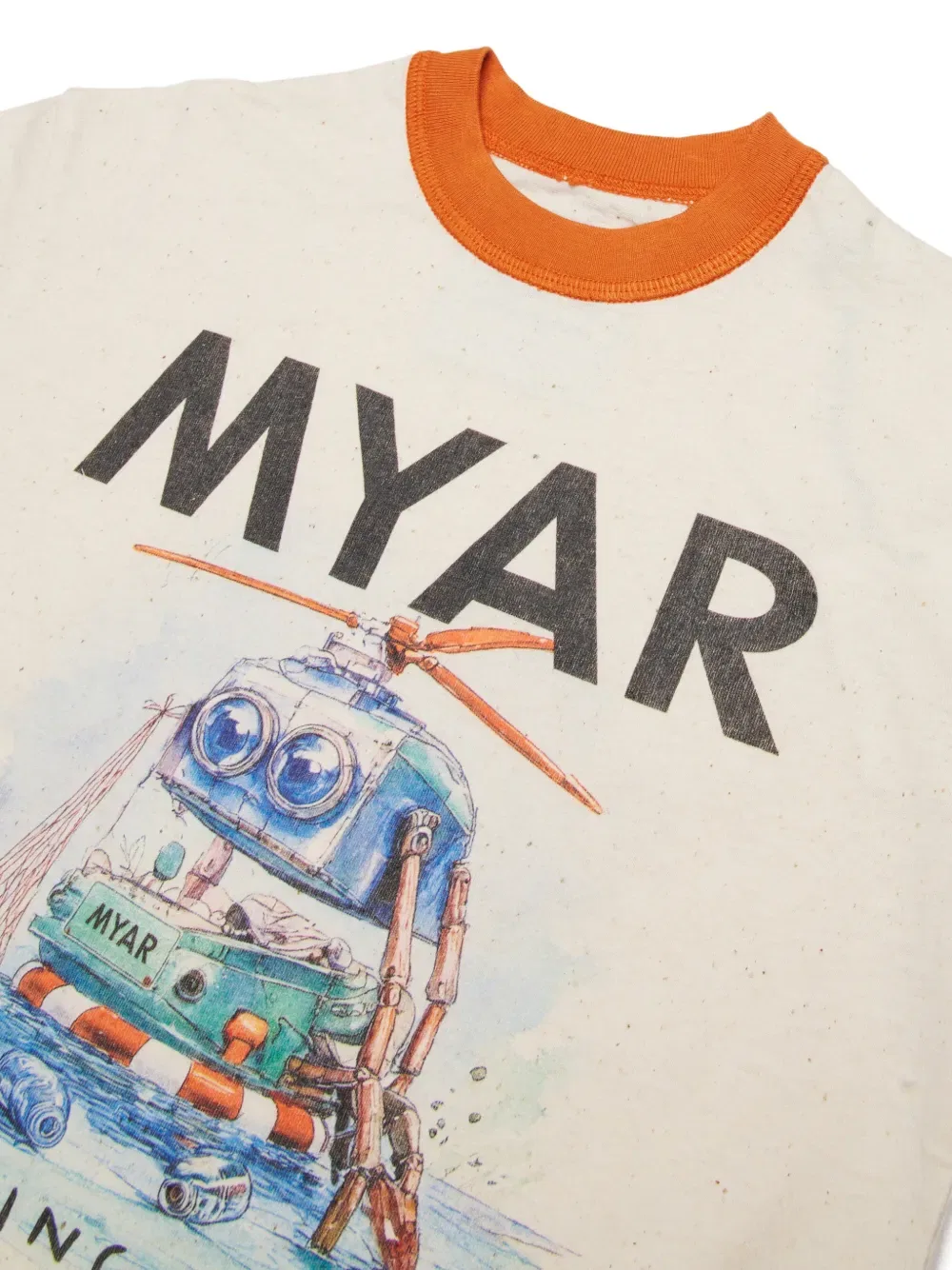 Футболка с круглым вырезом и принтом робота Myar Kids, нейтральный — фото 3