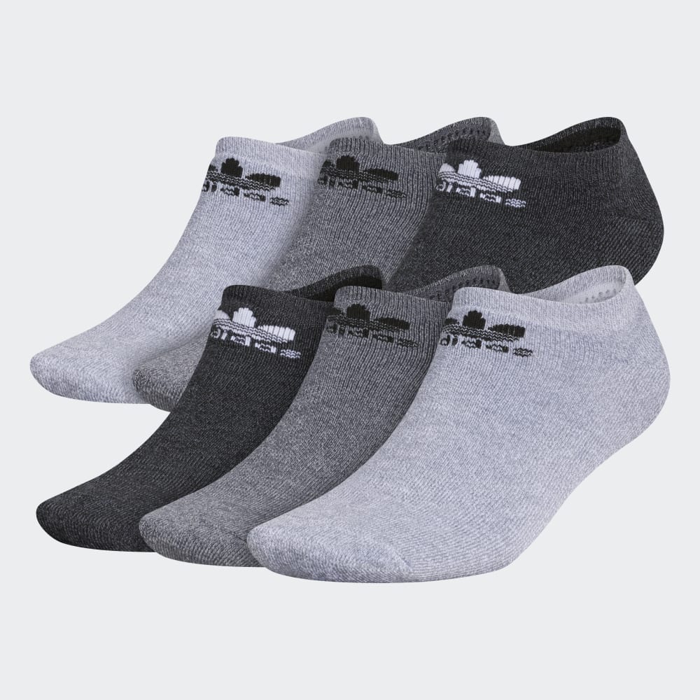

Носки Adidas Trefoil No-Show Socks 6 Pairs, цвет Medium Grey