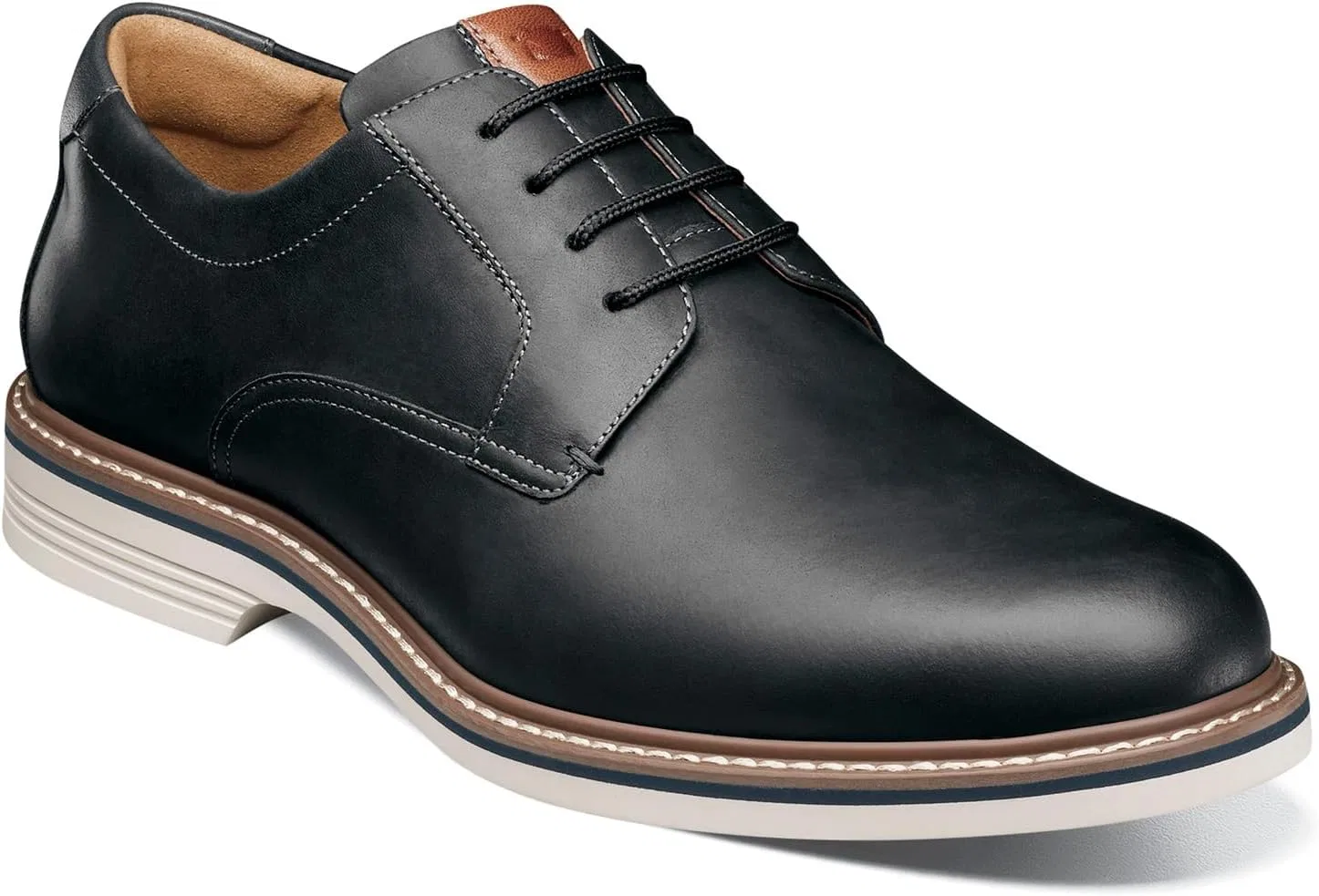 Мужские оксфорды Florsheim Norwalk с гладким носком, Black Crazy Horse