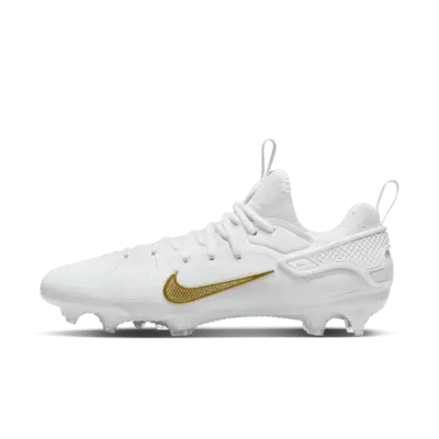 Бутсы Nike Huarache 9 Elite Low LAX Lacrosse Cleats, цвет White/White/Metallic Vivid Gold