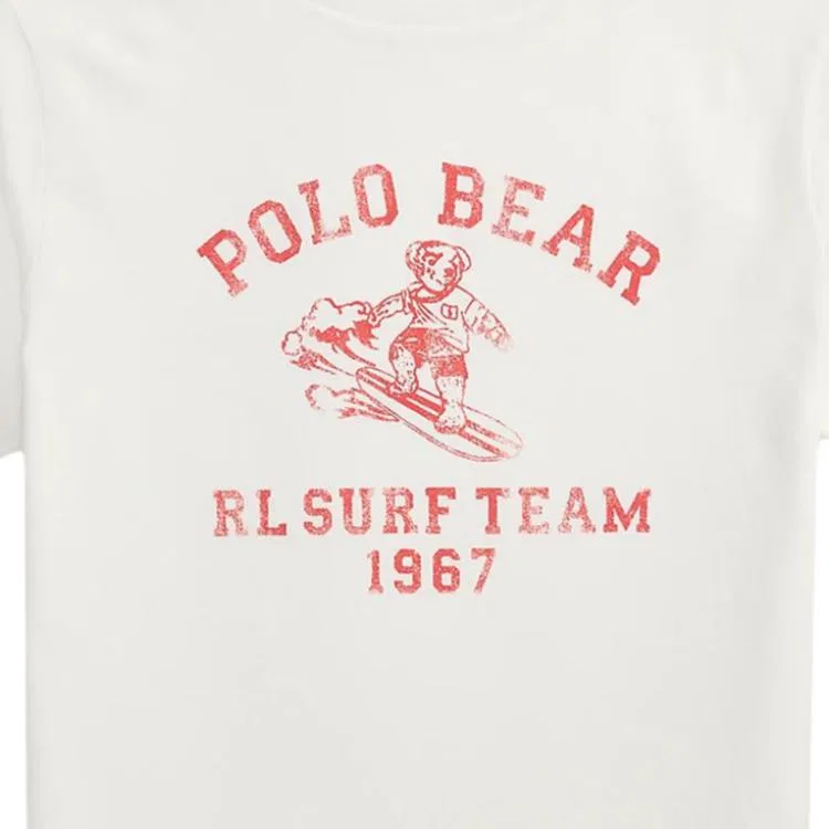 Футболка Polo Bear для детей Polo Ralph Lauren белая — фото 4