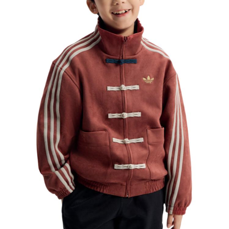 Куртка FW25 KNIT для детей Adidas Originals, soft красный/miracle коричневый — фото 4