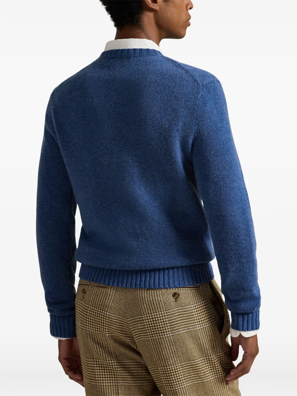 Свитер с интарсией в виде логотипа Polo Ralph Lauren, синий — фото 4