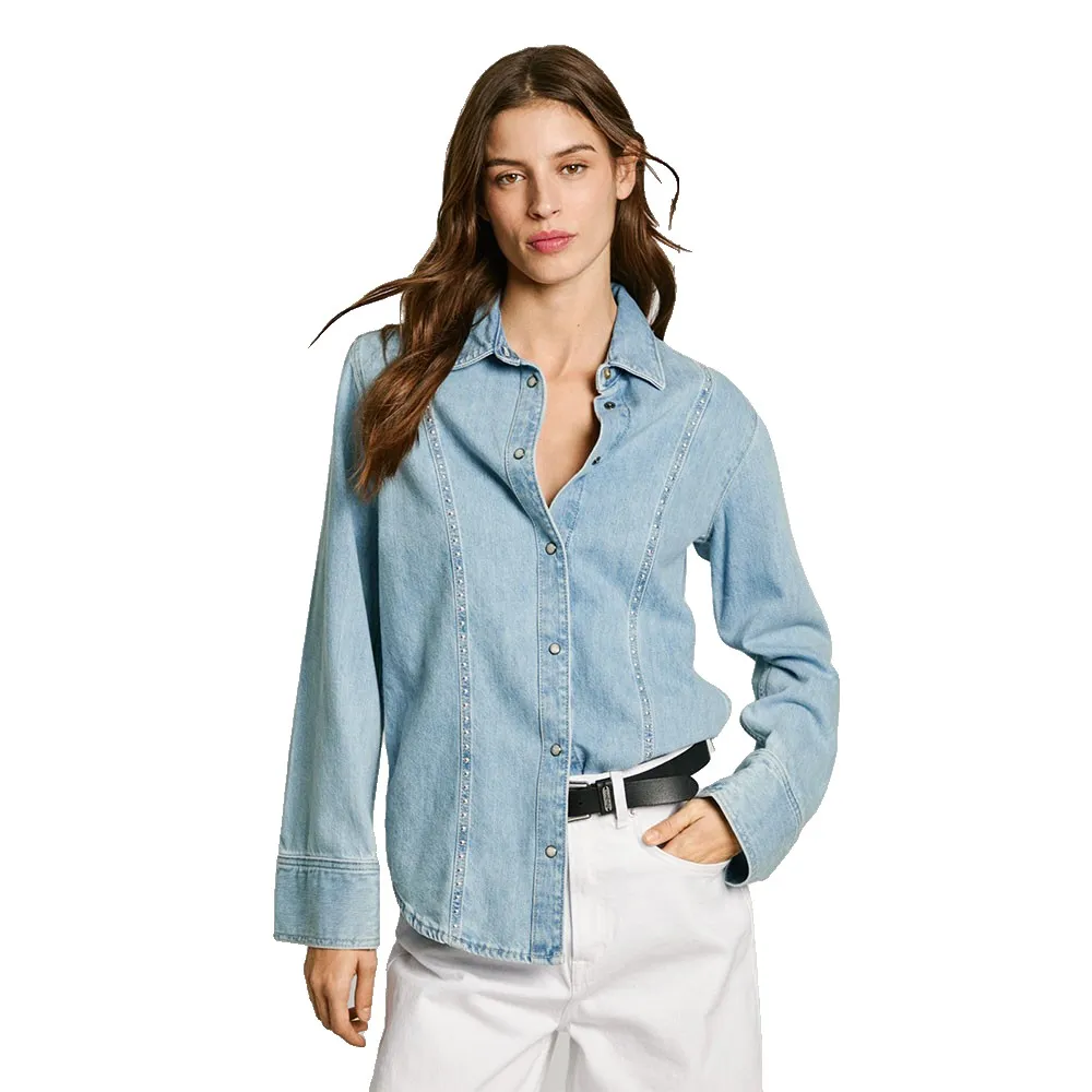 

Рубашка с длинным рукавом Pepe Jeans Belle Stud, синий