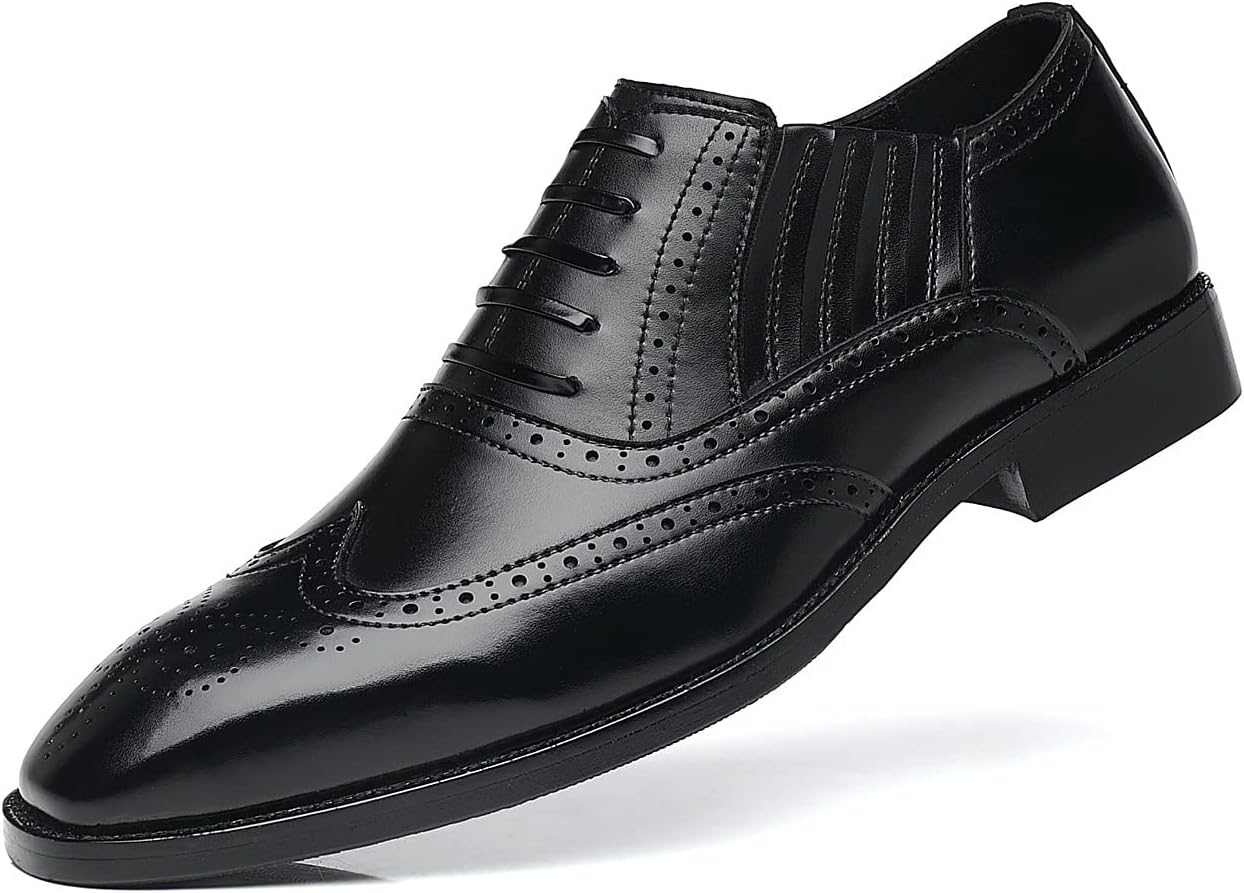 

Мужские туфли Santimon с крыльями, оксфорды, классические дерби с шнуровкой, броги, кожаные, для официального и делового стиля, черный