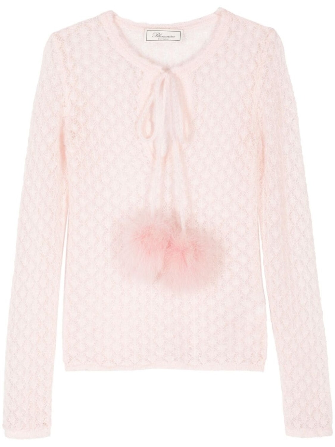 

Blumarine верх с перьевыми деталями, розовый