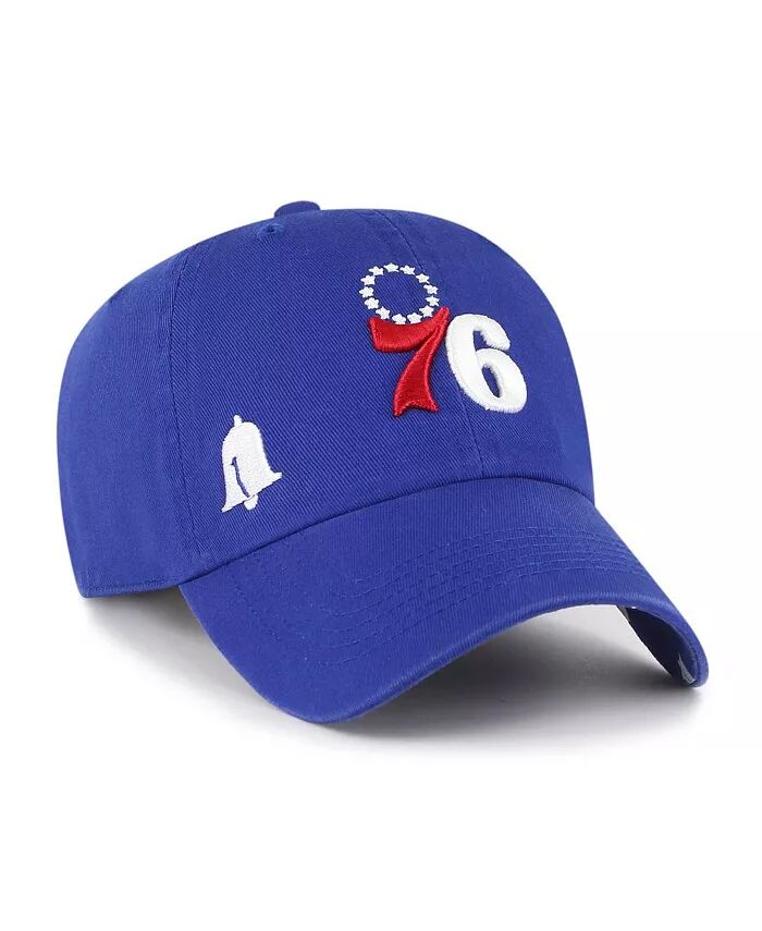 

Женская регулируемая шляпа Royal Philadelphia 76ers Confetti Undervisor Clean Up '47 Brand, синий