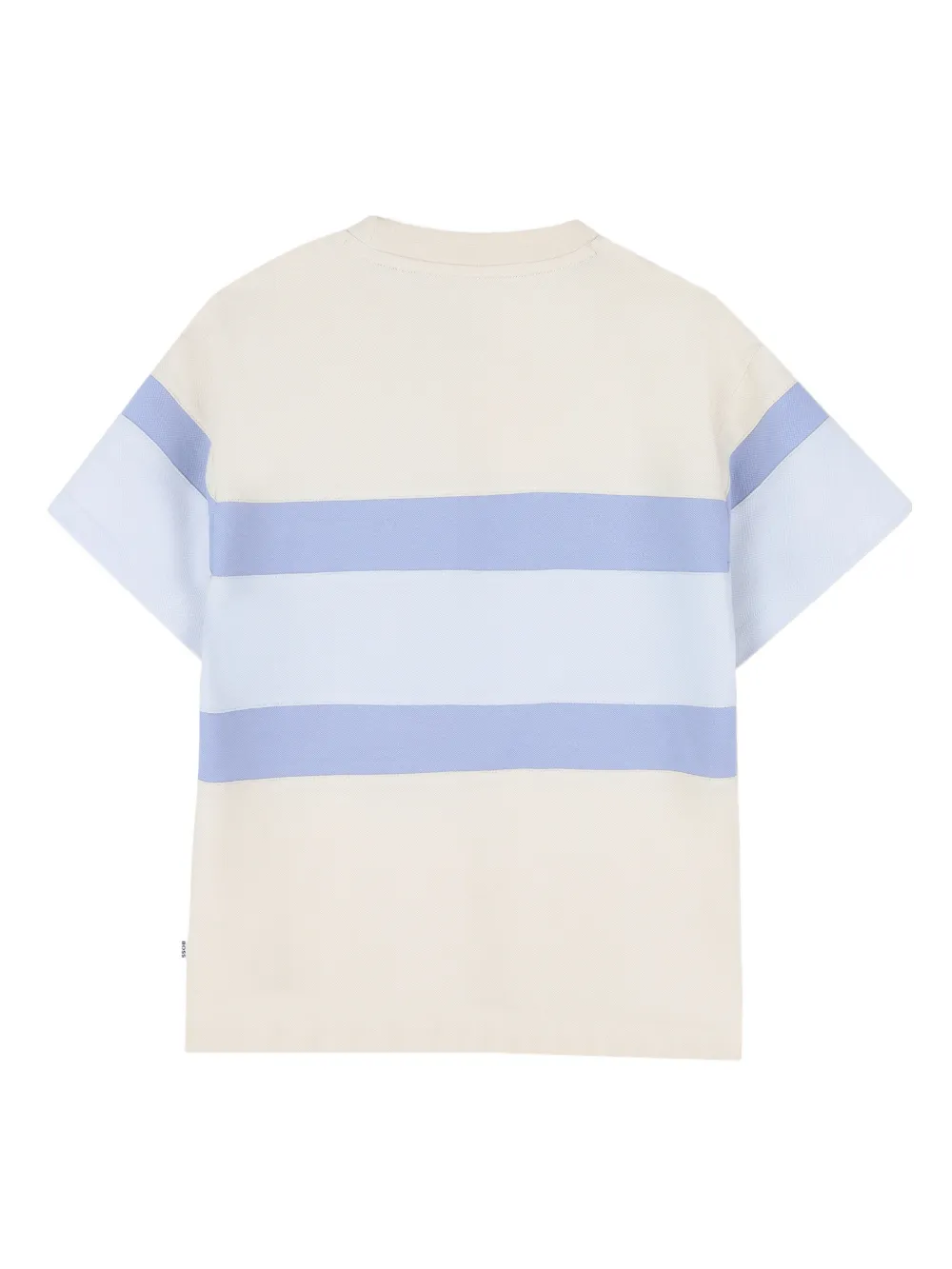 Полосатая футболка с прорезным карманом Boss Kidswear, бежевый — фото 2