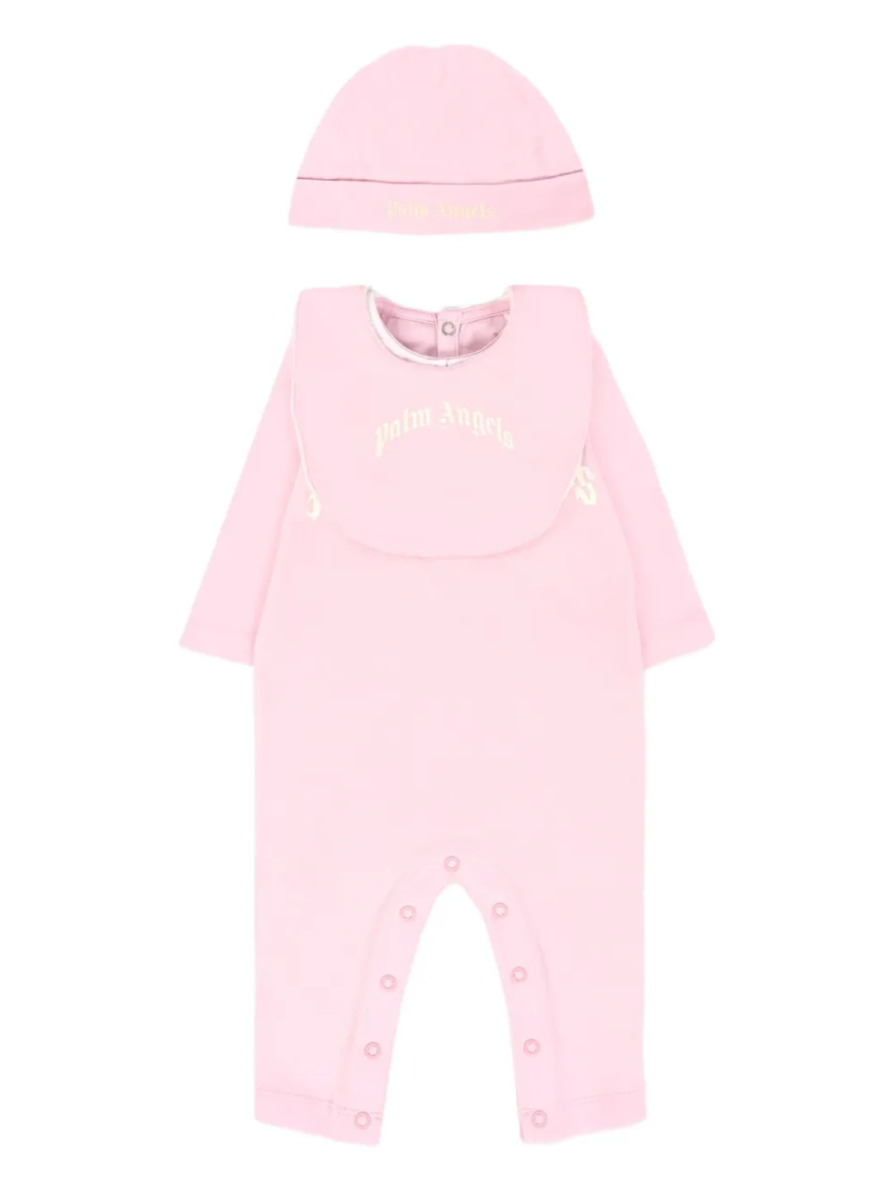 

Palm Angels Kids хлопковый комбинезон для малышей (набор из трех предметов), розовый