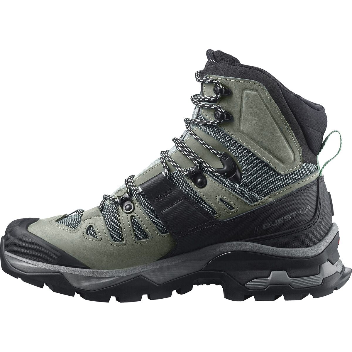 Туристические ботинки женские Salomon Quest 4 - 2024 с мембраной GORE-TEX, зелено-черный — фото 4
