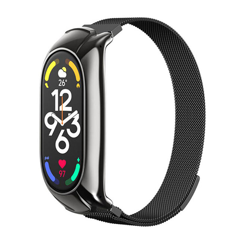 

Ремешок универсальный, совместимость с металлическими деталями 220 мм Biaze, черный[milanese]xiaomi smart band 10/nfc wristband