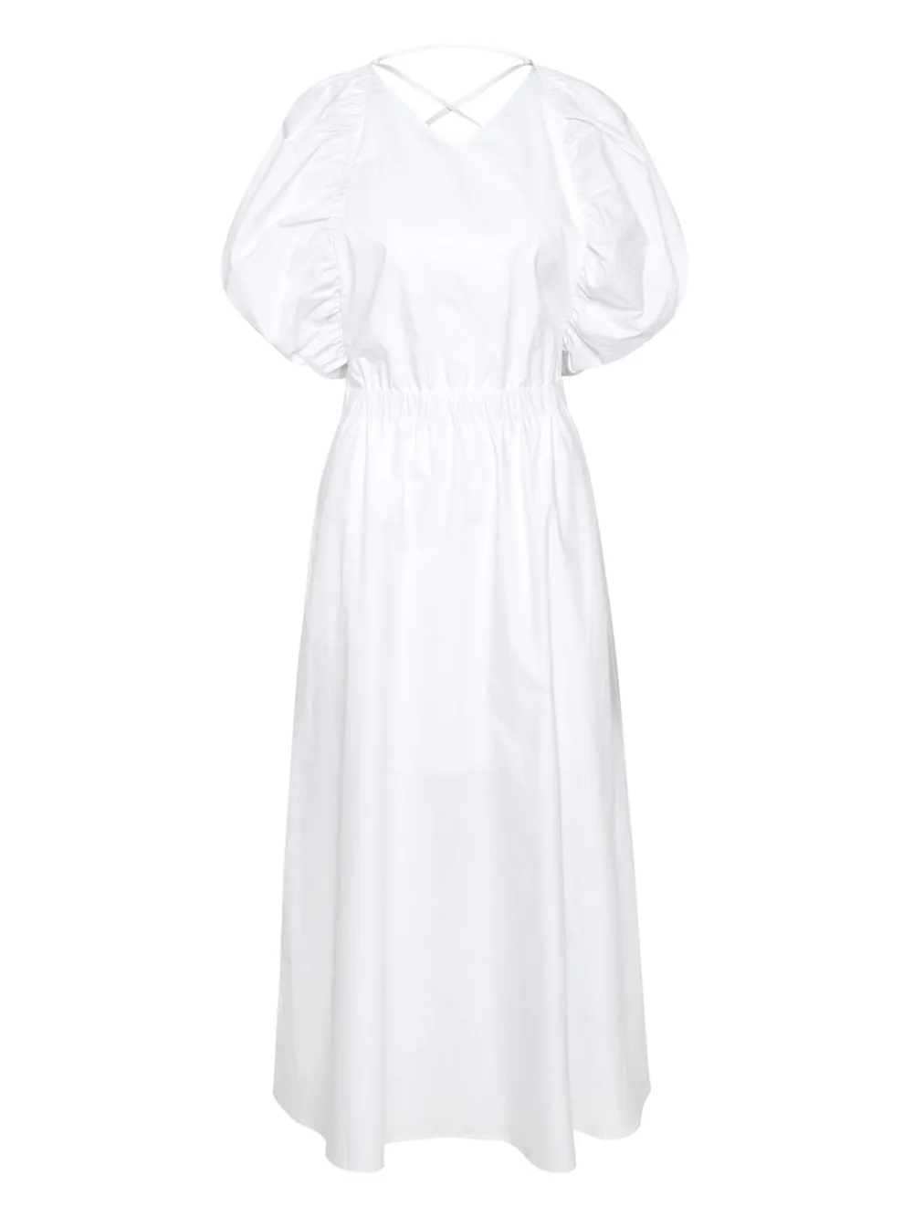 

Платье с объемными рукавами и шнуровкой Gestuz, белый