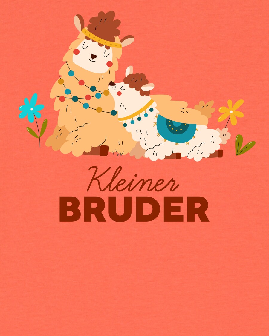 Рубашка watabout.kids Lama Kleiner Bruder, оранжевый/пастельно-оранжевый — фото 4