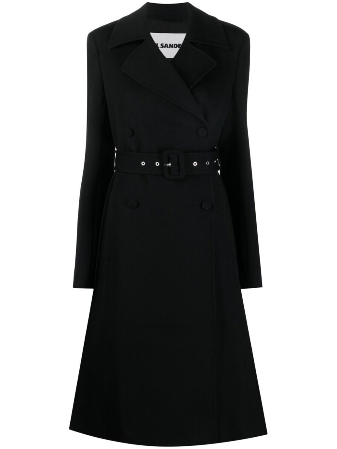

Jil Sander однобортное пальто с поясом, черный