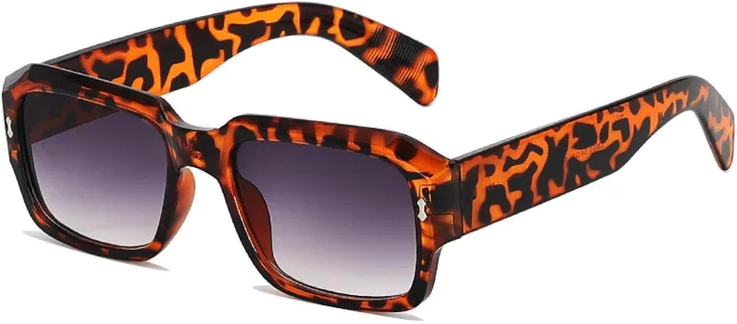 

Солнцезащитные очки с защитой UV400 | Маленькая оправа, градиентные линзы с леопардовым принтом | Для женщин и мужчин, для занятий спортом на открытом воздухе и вождения DSVIGF, Leopard Doublegrey