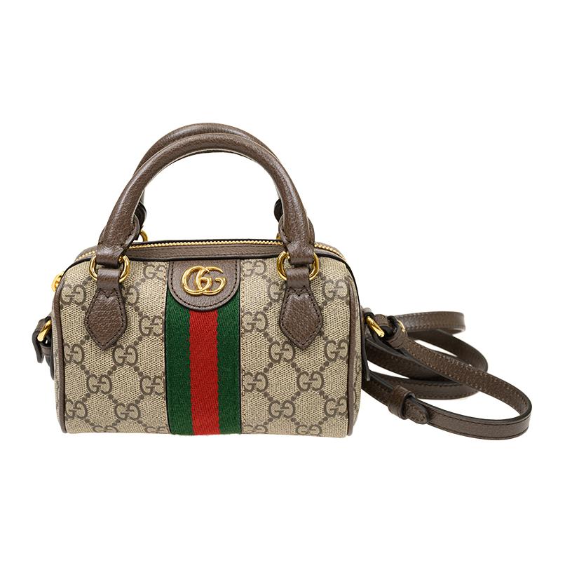 

Ophidia Canvas With Leather Плечевая Сумка, Кроссбоди, Мини Женская Сумка Бежевый и Эбони GUCCI