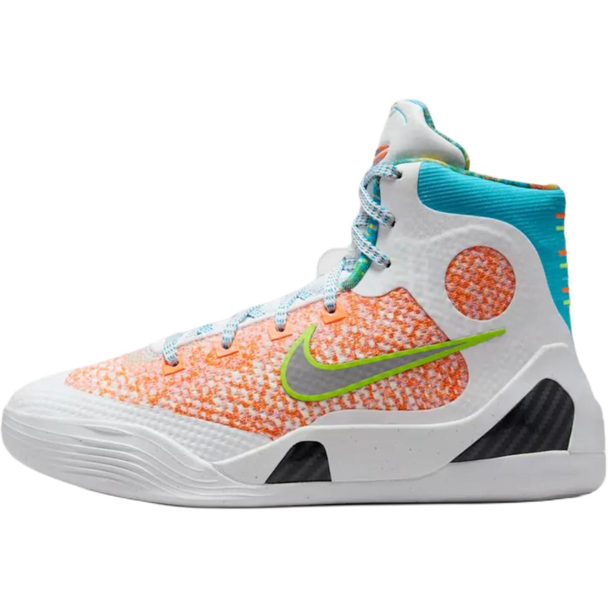 

Детские баскетбольные кроссовки Kobe 9 с противоскользящим износостойким верхом Nike, белый/синий/серебряный/черный