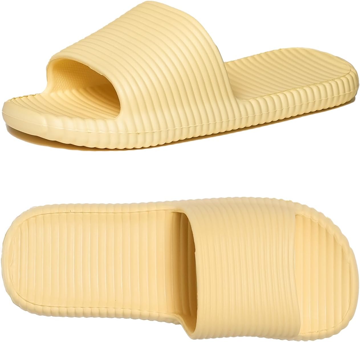 

WZNKXFC Тапочки для душа для женщин и мужчин, домашние шлепанцы, быстросохнущие, нескользящие, для дома, спа, спортзала, бассейна, пляжа, желтый