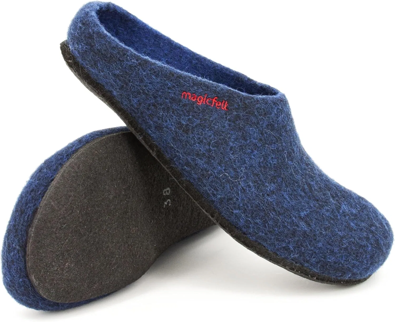 Тапочки MagicFelt AN 709 из чистой натуральной шерсти для мужчин и женщин - нескользящие и анатомической формы, Midnight